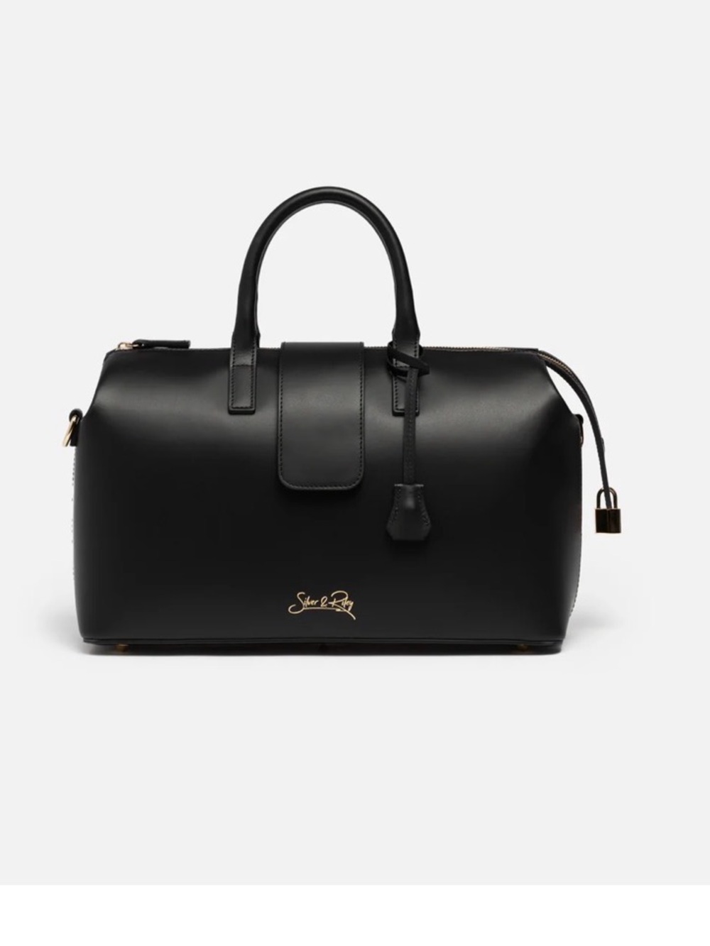 $995 SILVER & RILEY CONVERTIBLE EXECUTIVE LEATHER BAG CLASSIC SIZE IN BLACK